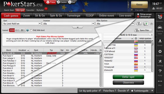 screenshot pokerlobby