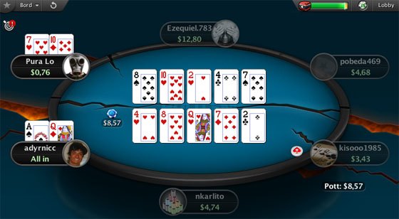 Pokerbord med Split hold'em