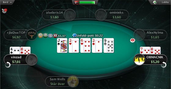 Pokerbord med Unfold Hold'em